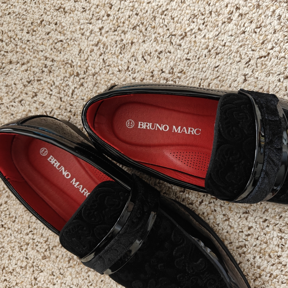 Men's Bruno Marc Formal Embossed Velvet Loafers - Picture 3 of 4